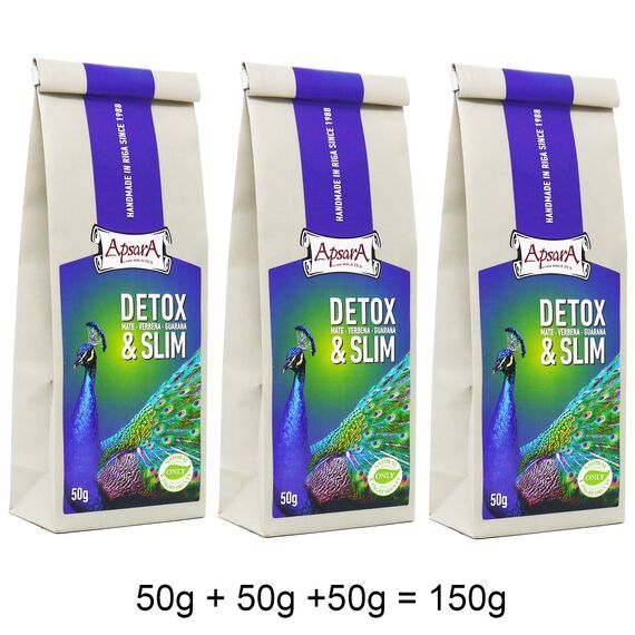 Apsara Detox & Slim Kräutertee – 150g (3 x 50g) Loser Tee – Natürlicher Entschlackungstee mit Mate, Brennnessel & Eisenkraut – Premium Detox Tee für Stoffwechsel & Wohlbefinden