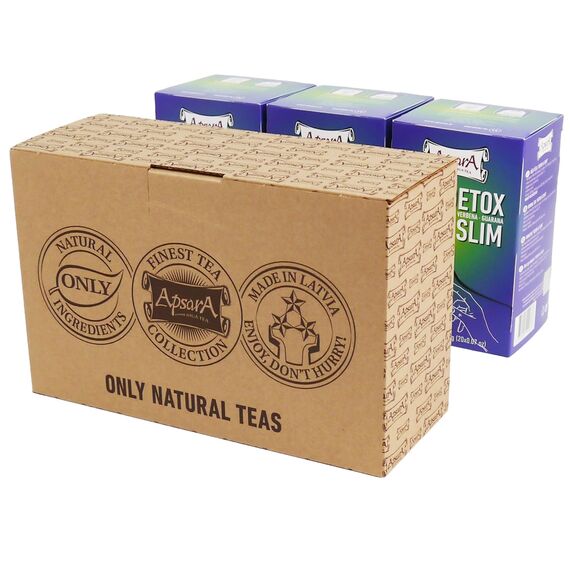 Apsara Detox & Slim Kräutertee – 3er Set (60 Teebeutel) – Natürlicher Entschlackungstee mit Mate, Brennnessel & Eisenkraut – Premium Detox Tee für Stoffwechsel & Wohlbefinden