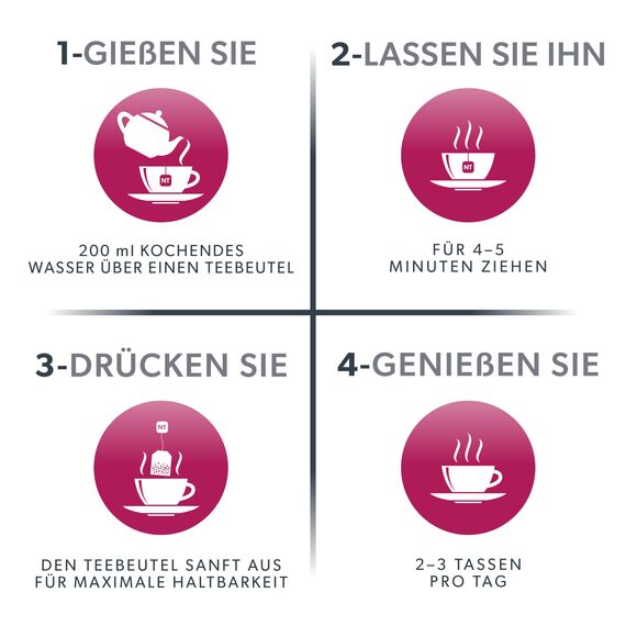 Nutra Tea NUTRAFLOW, Nieren und Blasentee zur Unterstützung bei Blasenentzündung, trägt zur Ausscheidungsfunktion der Nieren bei, 20 wiederverwendbare Teebeutel, Kräutertee mit Cranberry & Acerola