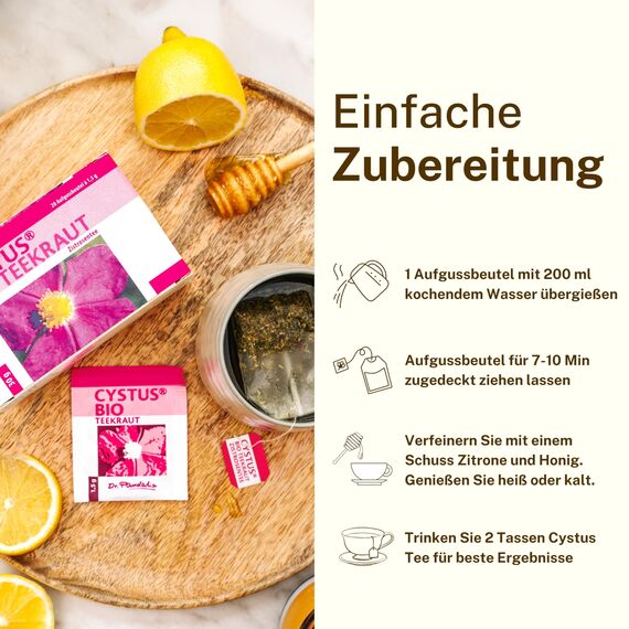 Dr. Pandalis - Zistrosentee - 1x 20 Cistus Tee Aufgussbeutel - Cistus Incanus Tee in Premium BIO-Qualität - Cystus Bio Tee - Das Original aus der Apotheke - Cystrosentee nach althergebrachter Weise