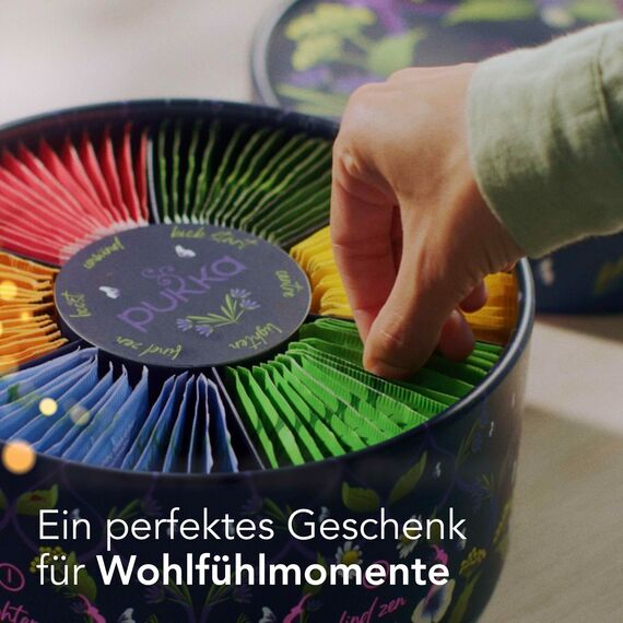 Pukka Tee Geschenkset, Premium Selection Bio Tee Box "Wellness von früh bis spät", Matcha, Kurkuma, Tee Set, Geschenkidee, 6 Varianten,90 Teebeutel