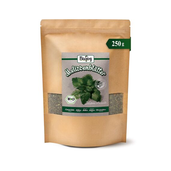 Biojoy BIO-Melissenblätter-Tee (250 g), getrocknet und geschnitten, Melissen-Tee (Melissa officinalis)
