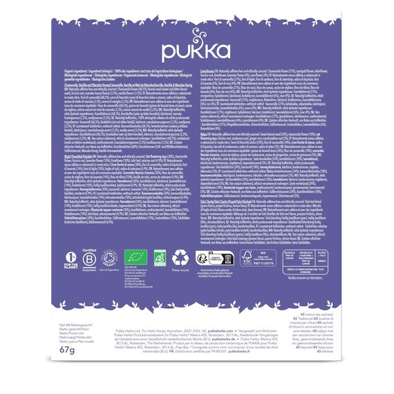 Pukka Tee Geschenkset, Bio Selection Box "Relax", Manuka Honig, Kamillentee, Tee Set, Ideal für jeden Anlass, Geschenkidee, 5 Varianten,45 Teebeutel