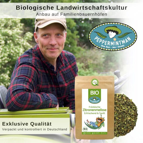 Bio Fränkische Zitronenmelisse 40g - Blattkrüll - Melissentee - PEPPERMINTMAN