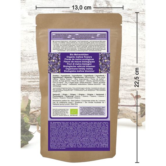 direct&friendly | 10g | blaue Bio Malvenblüten | großblättrig | Malventee | ganze Blüten getrocknet