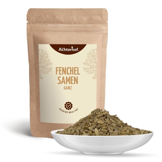 Fenchelsamen ganz 500g | ganze Fenchel Samen | Fencheltee | milder, süßlicher Geschmack | ideal zur Zubereitung von Nudelgerichten, Aufläufen & wärmenden Tees | vom Achterhof