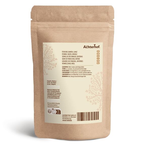 Fenchelsamen ganz 500g | ganze Fenchel Samen | Fencheltee | milder, süßlicher Geschmack | ideal zur Zubereitung von Nudelgerichten, Aufläufen & wärmenden Tees | vom Achterhof
