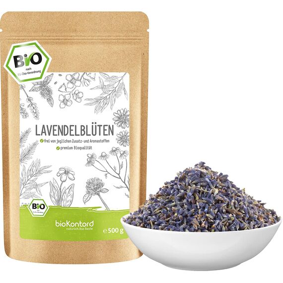 Lavendelblüten getrocknet BIO 500 g I Lavendel 100% natürlich - Lebensmittelqualität I duftintensiv I Gewürz und Lavendeltee I bioKontor