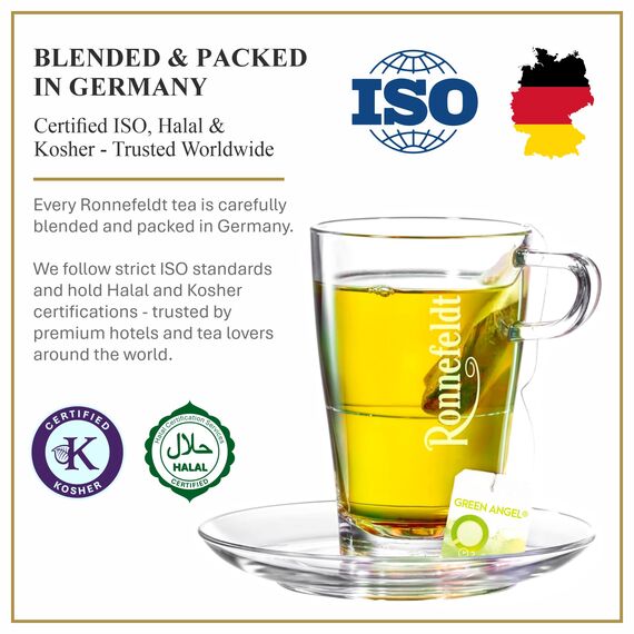 Ronnefeldt Teavelope Green Angel, Aromatisierter Grüner Tee mit Birne-Pfirsichgeschmack, Bio-Qualität, Teebeutel (25 x 1,5 g)