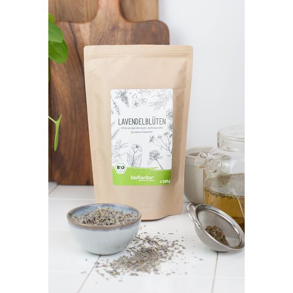 Lavendelblüten getrocknet BIO 500 g I Lavendel 100% natürlich - Lebensmittelqualität I duftintensiv I Gewürz und Lavendeltee I bioKontor