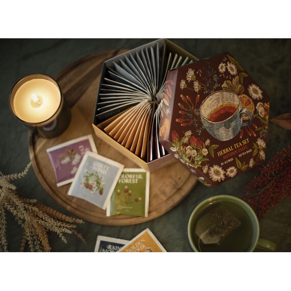 ACORUS | Herbstgeschmack Tee Set - Natürliche Tee Geschenkset mit 6 Geschmacksrichtungen | Entdecken Sie reichhaltige Herbsttees | Tee Geschenkset | Große Teebox mit 60 Kräuter teebeuteln