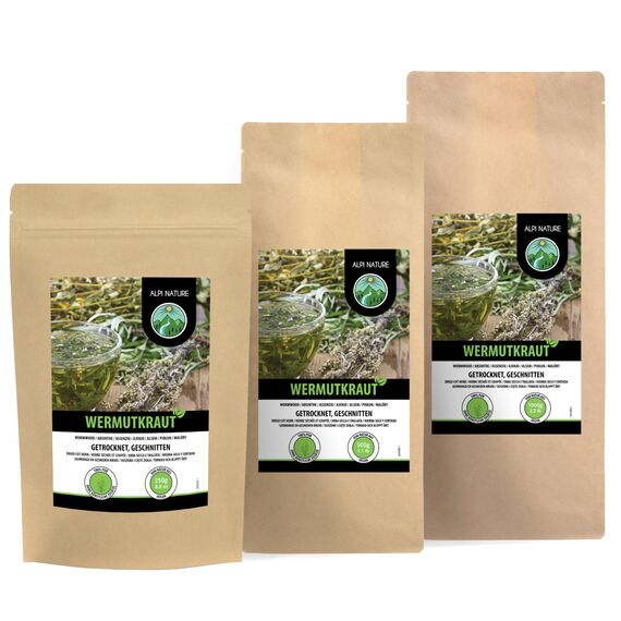 Alpi Nature Wermut Tee 500g, Wermutkraut Tee lose, Wermutkraut getrocknet und geschnitten