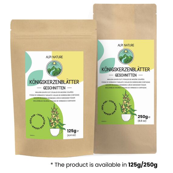 Alpi Nature Königskerze Tee 125g, Mullein, Königskerzenblätter geschnitten, Königskerze Blätter