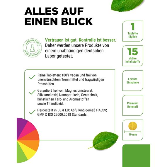 vit4ever Multivitamin Daily - 450 Tabletten mit Bioaktiv-Formen - 15 Monate Vorrat - Wertvolle Mineralien & alle A-Z Vitamine - Vegan