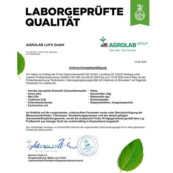 Multivitamin A-Z - 365 Tabletten (12 Monate) - 32 aktive Inhaltsstoffe - Kombination aus Mineralien + Aminosäuren + Spurenelementen + Pflanzenextrakten - Vegan - Hochdosiert
