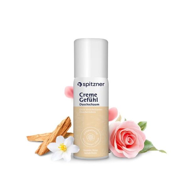 Spitzner Duschschaum Cremegefühl (4 x 50 ml) Set – Entspannende Wellness-Schaumdusche für sie mit cremigem Schaum für weiches Hautgefühl, sanft reinigend, hautverträglich und vegan…
