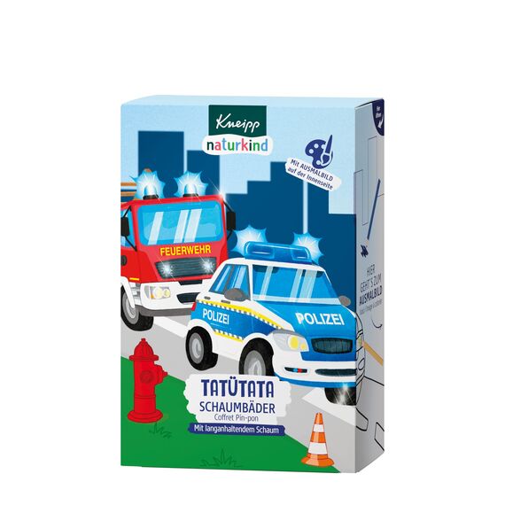 Kneipp Naturkind Geschenkset Tatütata - Badespaß für kleine Feuerwehr - & Polizeifans - Schaumbad für sensible Kinderhaut - 3x40ml