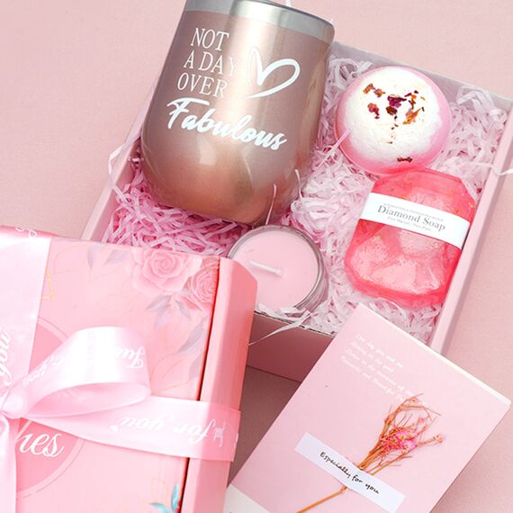 MUJUZE Geschenke für Frauen,Geburtstagsgeschenk Set Freundinnen,Weinbecher Geschenkset Frauen Geburtstag,Gifts for Women,Wellness Geschenkbox für Beste Freundin Schwester Kollegin Damen Geschenkideen