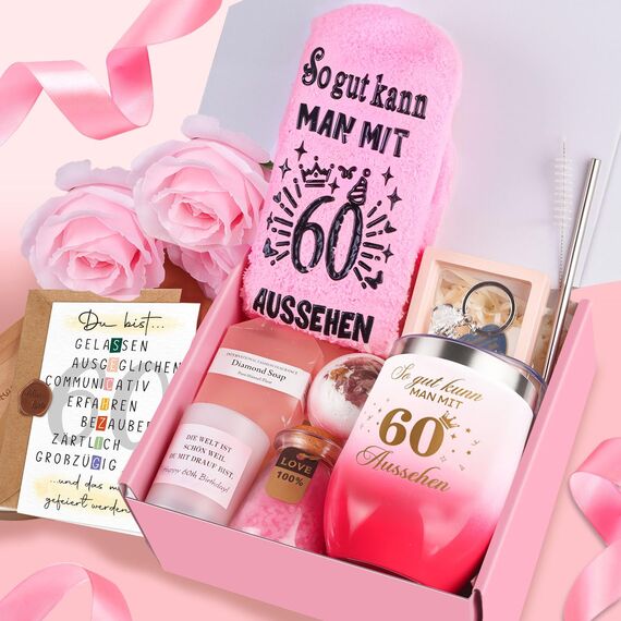 Giftota 60 Geburtstag Frau, Geschenke für Frauen Geburtstagsgeschenk für Frauen Personalisierte Geschenke 60 Geburtstag Geschenkset Rituals Frau für Freundin, Schwester, Ehefrau, Mama, Oma, Tante