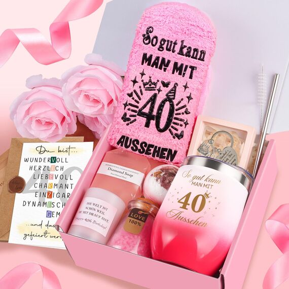 Giftota 40 Geburtstag Frauen, Geschenke für Frauen Geburtstagsgeschenk für Frau Personalisierte Geschenke 40 Geburtstag Geschenkset Rituals Frau für Freundin, Schwester, Ehefrau, Mama, Kollege