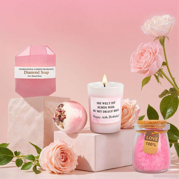 Giftota 50 Geburtstag Frau, Geschenke für Frauen Geburtstagsgeschenk für Frauen Personalisierte Geschenke 50 Geburtstag Geschenkset Rituals Frau für Freundin, Schwester, Ehefrau, Mama, Kollege
