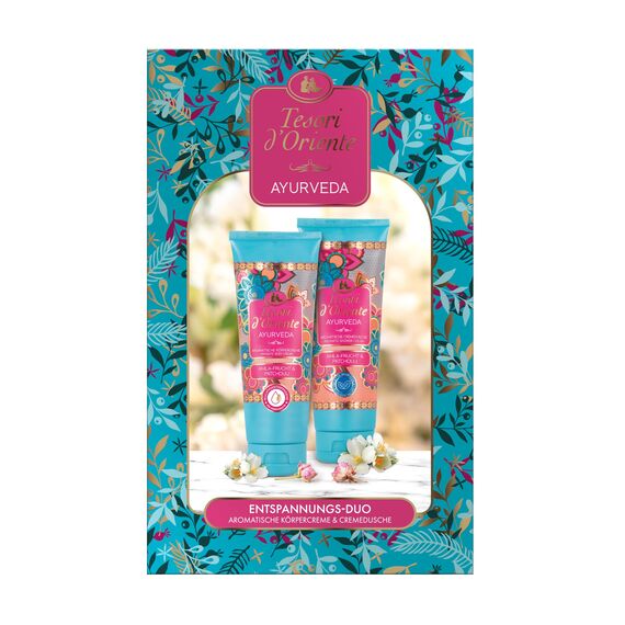 TESORI D'ORIENTE Geschenkset Cremedusche & Body Creme 'Ayurveda' 250 ml, aromatische Körperpflege, Wellness für Körper & Sinne