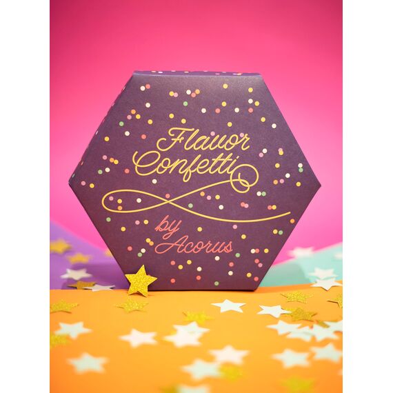 ACORUS | Aromen Konfetti Tee SET | Natürliches Tee Geschenkset | Feiern Sie mit 6 verschiedenen Geschmacksrichtungen | Große Teebox für verschiedene Anlässe | 60 Kräuter Teebeutel