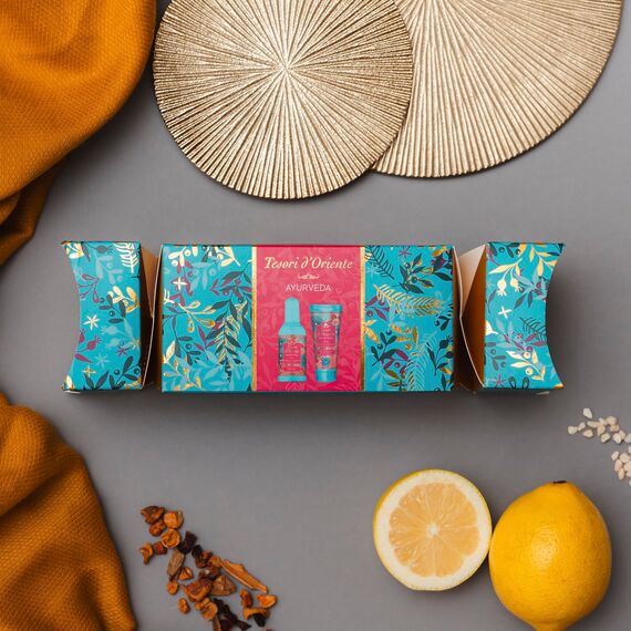 Tesori d'Oriente Geschenkset 'Ayurveda' | Set aus 100 ml Eau de Toilette und 75 ml Cremedusche | Körperpflege mit Amla-Frucht und Patchouli | Wellness-Ritual für Körper & Sinne