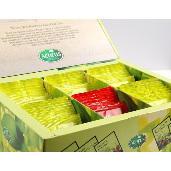 ACORUS | Erstklassig Kräuter Tee Set | Natürliches Tee Geschenkset mit sechs verschiedenen Geschmacksrichtungen | Große Teebox für verschiedene Anlässe | 60 Kräuter Teebeutel