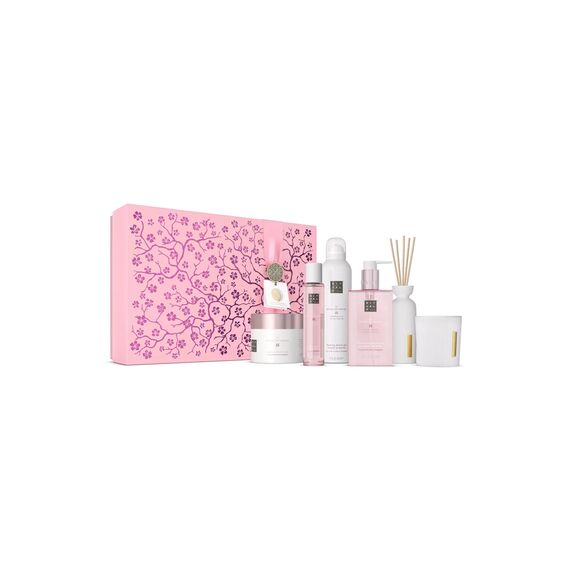 RITUALS Geschenkset für Frauen The Ritual of Sakura XL – Kirschblüten-Badeset in luxuriöser Geschenkbox mit Duftkerze, Handseife, Haar- & Körperspray, Körpercreme, Duschschaum und Mini-Duftstäbchen