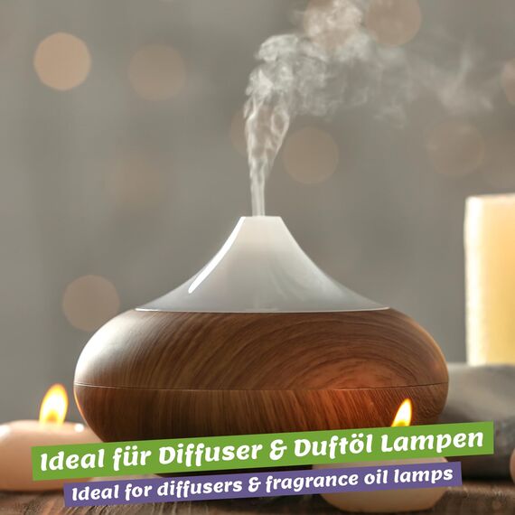 Ätherische Öle Set BIO - 100% naturrein, vegan - Duftöle für Diffuser - Aromaöle für Aromatherapie, 6 x 10ml (Rosmarin, Lavendel, Eukalyptus, Zitronengras, Orange, Teebaum)