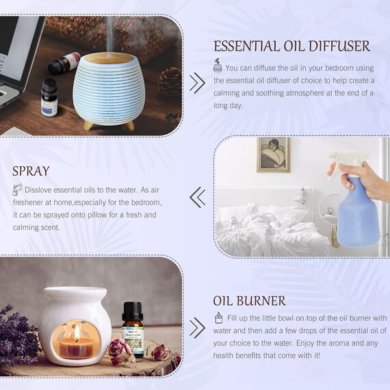 SALKING Blume Ätherische Öle Set, Aromatherapie Duftöl GeschenkSet, 100% für Diffuser Duftlampen Luftbefeuchter, Massage, 6 x 10 ml (Jasmin,Geranie,Orangenblüte Geißblatt, Freesie, Pfingstrose)