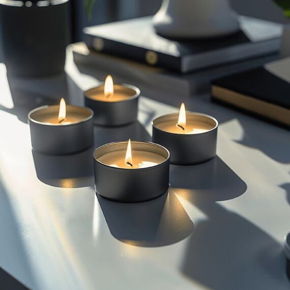 Horeca Candles - Teelichter 8 Stunden Brenndauer - Weiß - 100 Stück - Aluhülle - Kerzen zum Feiern, Deko, Hochzeit, Gastro, Party - Ohne Duft - Premium Qualitä