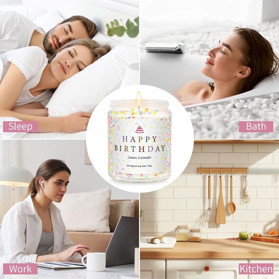 Kerze im Glas 4 Stück Geschenkidee Geburtstagsgeschenk Geschenkset Frauen Kerzen Aromatherapie Duftkerzen Kerzenset als Geburtstag Kerze Duft für Frau,Freundin,Mütter Kerzengeschenke für sie und ihn