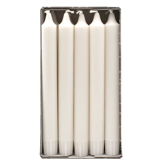 Müller Kerzen PRO NATURE Stearin Stabkerzen - Set 10 Stück - 2,2 x 20 cm - Paraffin- und Palmölfrei Kronenkerzen - Ohne Duft - Brenndauer 6 Stunden - RAL Qualität