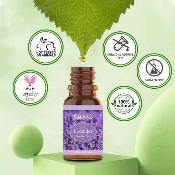 SALKING Ätherische Öle Set, Aromatherapie Duftöl GeschenkSet, 100% Pure Duftöle für Diffuser Duftlampen Luftbefeuchter, Massage, 6 x 10 ml (Lavendel, Rose, Kirschblüte, Jasmin, Gardenie, Kamille)
