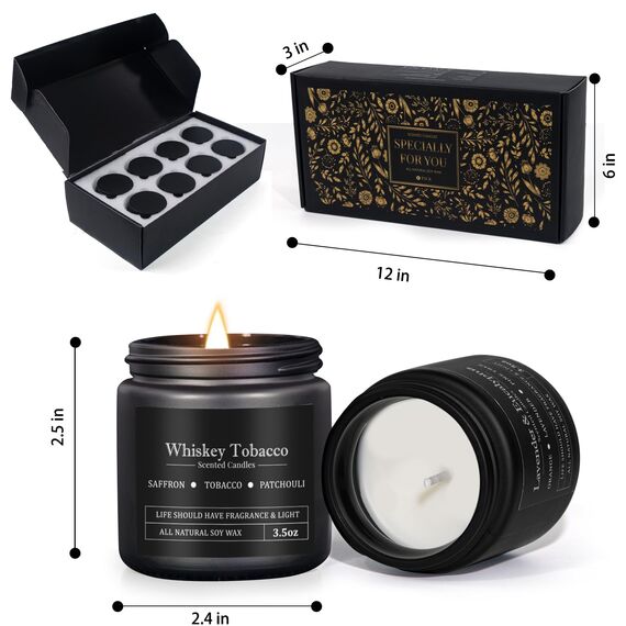 Duftkerzen Set Geschenke für Männer Geburtstagsgeschenk für ihn Dankeschön Kerze im Glas für Vater,Ehemann,Bruder,Familie,Weihnachts Geschenk für Männliche Freunde/Kollegen,Ruhestandsgeschenke