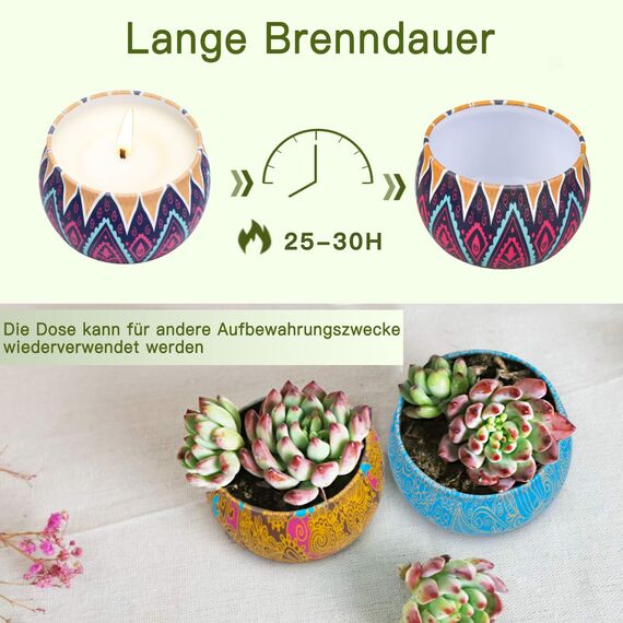 Geschenke für Frauen und Männer 4x125g Duftkerzen Geschenkset Kerzen Set mit Schöne Box aus Natürlichem Sojawachs für Mama,Frau,Freundin,Bester Freund zu Geburtstag als Kleine Mitbringsel