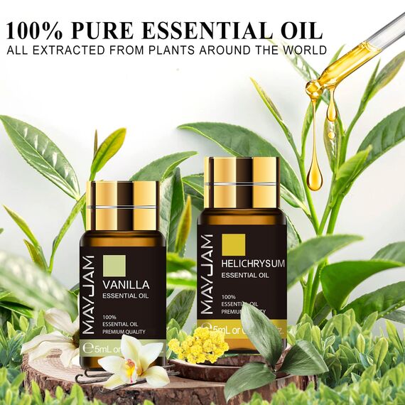 MAYJAM Ätherische Öle Set 20Pcs, Ätherisches Öl Geschenk Set für Diffusor, Luftbefeuchter - Lavendel, Vanille, Gewürznelke, Zeder, Neroli, Grüne Minze, Zitronen-Eukalyptus, Kurkuma und Mehr