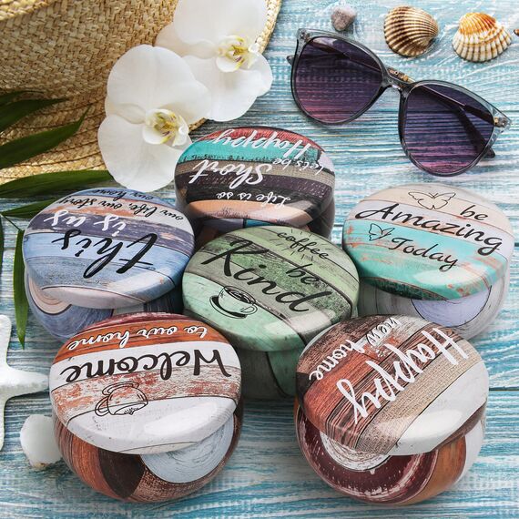 Duftkerzen Set für Damen und Herren mit Dekorative Holzbox Kleine Geschenke für Alle 6er Kerzenset mit Sprüche Natürliche Soja-kerze zum Geburtstag/Valentinstags