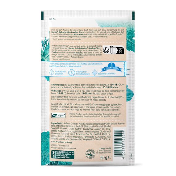 Kneipp Geschenkset Momente der Entspannung - ausgewählte Badekristalle Bestseller (3 x 60g): Tiefenentspannung, Entspannung Pur und Goodbye Stress - kleine Aufmerksamkeit und ideales Mitbringsel