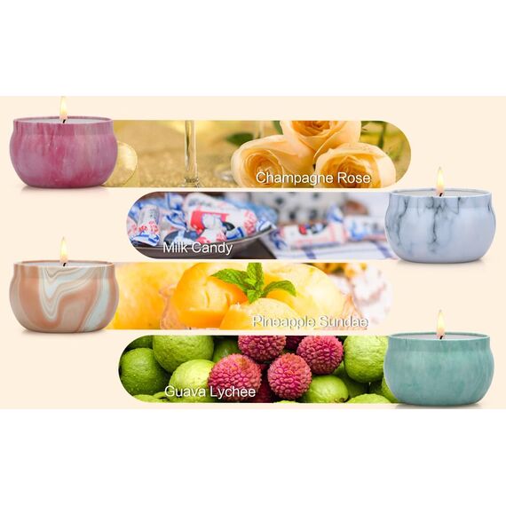 Valentinstag Geschenke für Ihn und Sie Duftkerzen Set zum Geburtstags Danke Kerzenset Geschenkset aus Sojawachs in Dose Aesthetic Schöne Kerzen zum Verschenken