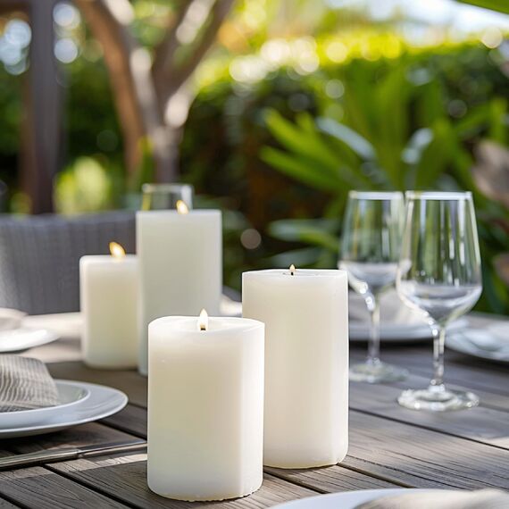 Horeca Candles - Stumpenkerzen - Elfenbein - Ø 4 x 7 cm - 20er Set Blockkerzen - Lange Brenndauer 12 Stunden - Ohne Duft - Kerzen für Haushalt, Feiern und Gastronomie