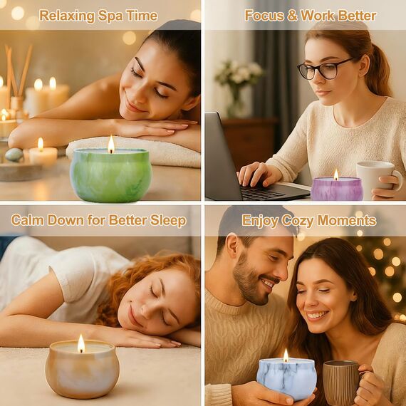 Valentinstag Geschenke für Ihn und Sie Duftkerzen Set zum Geburtstags Danke Kerzenset Geschenkset aus Sojawachs in Dose Aesthetic Schöne Kerzen zum Verschenken