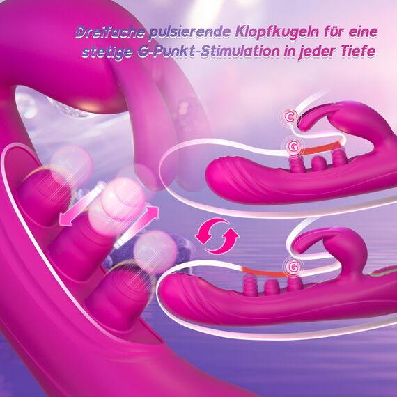 Dildo Vibrator mit Pulsierenden Kugeln, Sex Spielzeug für die Frau Paare, Vibration Vibratorensets für Frauen Klitoris G Punkt, Realistische Silikon Anal Dildo, Erotisches Sexspielzeug Sexmaschine