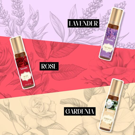 SALKING Aufrollen Ätherische Öle Set, Aromatherapie Roll On Duftöl GeschenkSet, Duftöle für Diffuser Luftbefeuchter,6x10 ml Sandelholz, Eukalyptus, Pfefferminze, Lavendel, Neroli, Kamille