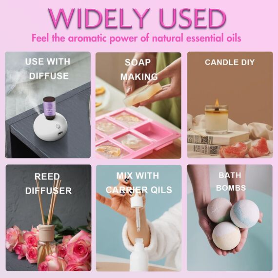 Wecona Ätherische Öle Set – 6x10ml Duftöle für Diffuser & Zuhause mit Tranquil Night, Peaceful Night, Nighttime Harmony, Vetiver Harmony, Sage Joy & Geranium Peace – Aromaöl Geschenkset