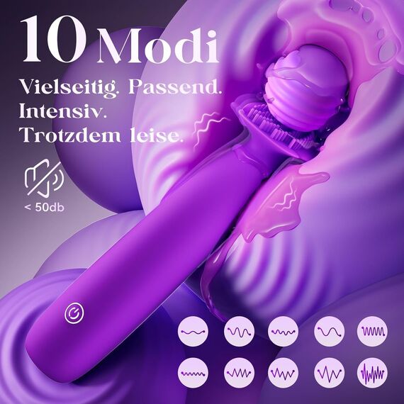 Vibratorensets für Frauen Klitoris Stimulator, Bürstenkopf 76 Reizpunkte 10 Modi Sex Spielzeug für die Frau Paare Mini Vibrator Leise Auflege Vibration für Frauen Sexspielzeug, Sex Toyset für Woman