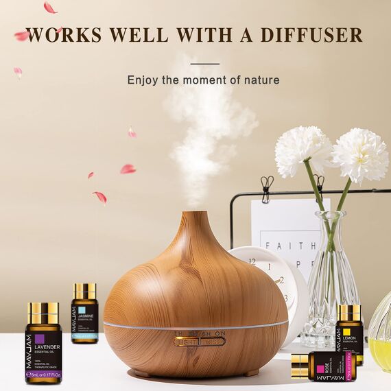 MAYJAM Ätherische Öle Set 35 x 5ml, Ätherische Öle für Diffuser, Aromatherapie Duftöl Geschenkset, Naturrein Reine Ätherisches Öl Lavendel, Eukalyptus, Vanille, Rose, Teebaum