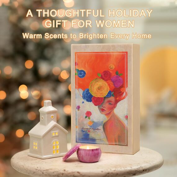Valentinstag Geschenke für Ihn und Sie Duftkerzen Set zum Geburtstags Danke Kerzenset Geschenkset aus Sojawachs in Dose Aesthetic Schöne Kerzen zum Verschenken